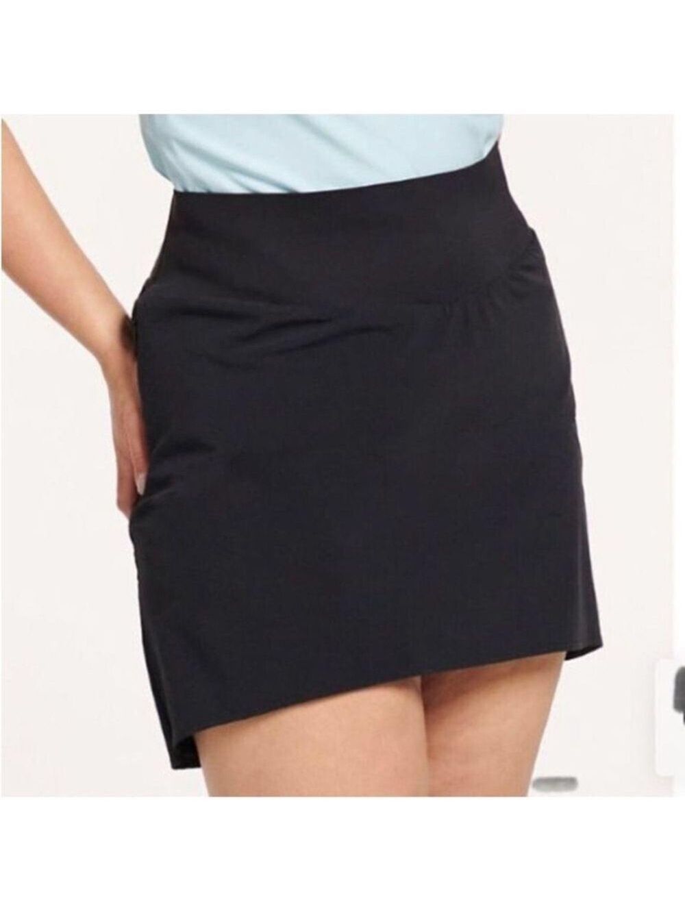 FLX high waisted woven skirt Woman’s 4X black with zippered pockets